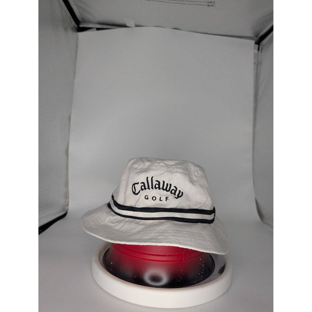 Callaway Golf Bucket Hat White Cotton Imperial Headwear Embroidered Logo Size M